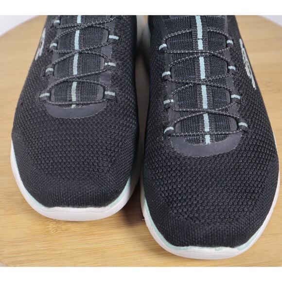 Skechers Summits Cool Classic Walking Sneakers Shoes Women 9 Black Blue - Picture 8 of 15